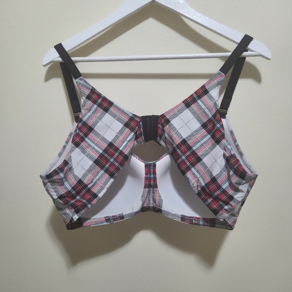Torrid 42C Everyday Wire Free Lightly Lined 360 Back Smoothing Plaid Bra - Picture 2 of 15